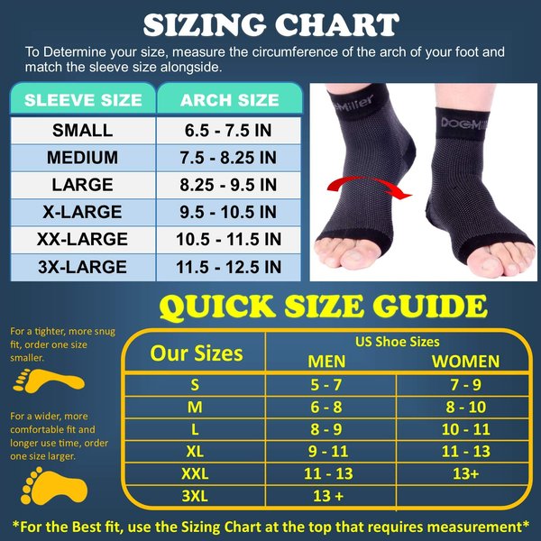 Doc Miller Ankle Compression Sleeve - Heel Brace for Heel Pain - Plantar Fasciitis Foot Wrap for Ankle Support and Neuropathy Relief - 1 Pair Black Plantar Fasciitis Wrap - Medium Size
