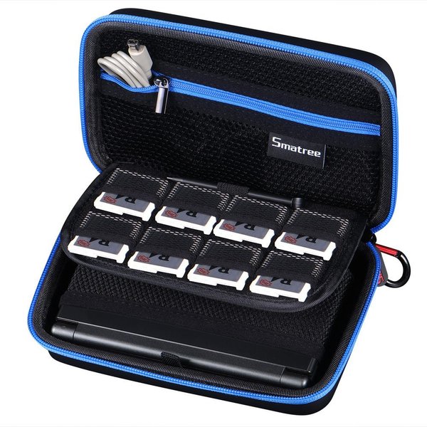 Smatree Hard Shell Carrying Case for Nintendo New 3DS XL/ New 2DS XL,Travel Storage Case for New Nintendo 3DS/New 2DS Console & Charger - Black/Blue