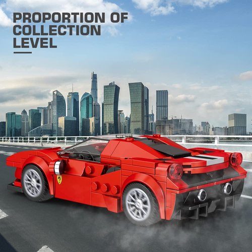 Mould King Speed Champion F488 GTB Car Building Sets with Display Case, 27006 Model Car Kits Sports Car Building Blocks, Simulation Cockpit Race Car Building Kits for Adults Kids 8+(329PCS)