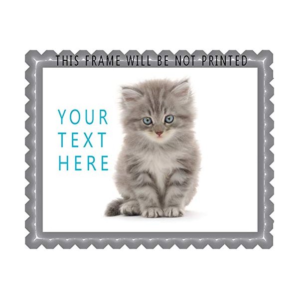 Kitten Cat (Nr2) - Edible Cake Topper - 7.5" x 10" (1/4 sheet) rectangular
