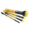 MODA Plaid Yellow Face Kit – 4pc Travel Size Makeup Brush Set with Stylish Plaid Handles – Vegan, Cruelty-Free