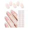 Wahrshei Semi Cured Gel Nail Strips, Natural Color, Jelly Nude, Easy to Use and Remove, 20pcs Gel Nails Sticker for Home Nails DIY