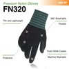 DEX FIT Premium Nylon Work Gloves FN320 - Firm Nitrile Grip, 3D-Comfort Stretchy Fit, Thin & Lightweight, Protective & Durable, Breathable, Machine Washable; Black 8 (M) 1 Pair
