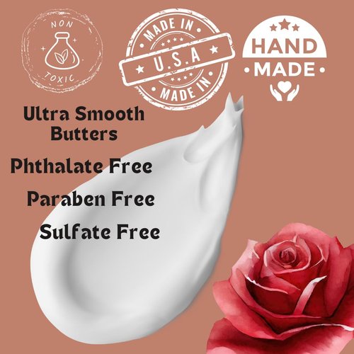 Sandalwood Rose Body Butter - Ultra-Moisturizing Skin Nourishment- Cocoa butter, Shea Butter, Mysterious Sandalwood + Delicate Rose (8 oz)