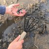 Cabilock Clam Rake for Clamming 2Pcs Claw Rake with Mesh Net Clam Seafood Digging Rake Wooden Handle Clam Scraper Tool for Beach