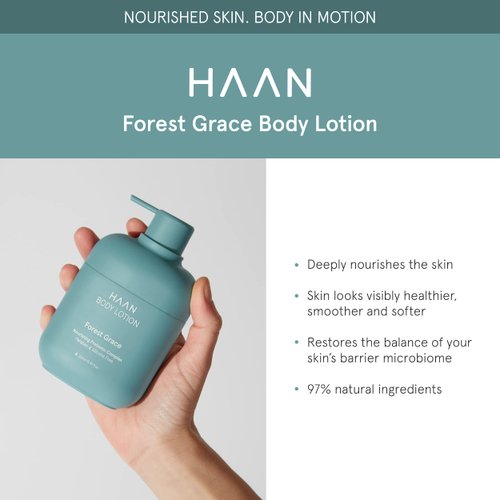 HAAN Moisturizing Body Lotion For Men and Women | Healthier, Smoother, and Softer Skin | Paraben & Silicon Free | Hydrating Body Lotion for all skin types. Forest Grace scent - 8.5 Fl. Oz.