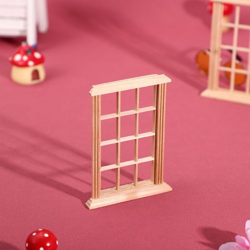 Angoily 1: 12 Scale Dollhouse Windows, 6 PCS Simulated Twelve Lattice Miniature Wooden Windows Frame Miniature Windows Photograph Props, Dollhouse Miniatures 1:12 Scale