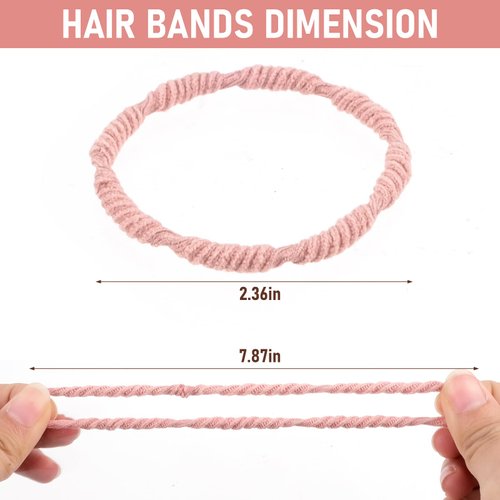 24PCS Boho Hair Ties for Women, Boarunch Hair Tie Bracelets Elastic Hair Ties for Thick Hair 6 Styles of Dual-Use Bracelets and Hair Tie No Damage Hair Accessories for Girls
