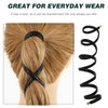 FRCOLOR Spiral Lock Hair Tie Dreadlock Accessory PU Leather Long Bendable Hair Tie for Women Men Thick Curly Hair Wraps (Black)
