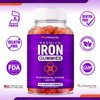 LifeCentricHealth Iron Gummies for Adults & Kids | Biotin Zinc Vitamin B Folic Acid Gummies | Vegan Gluten Free Blood Builder Anemia Supplements | Tasty Energy Boosting Iron Supplement for Women & Men