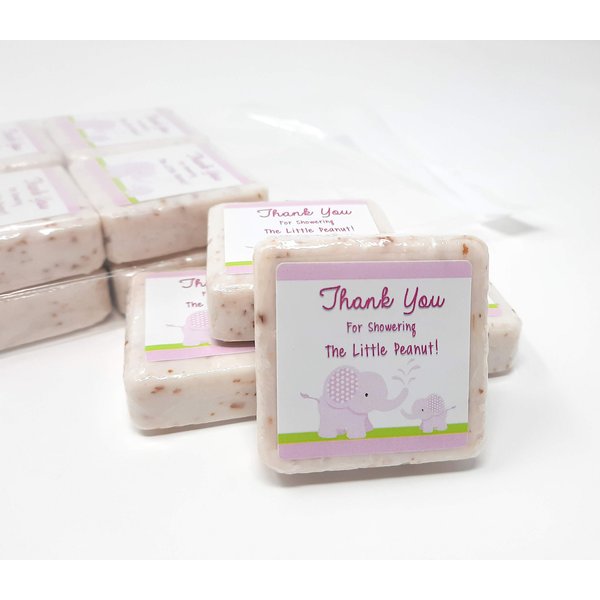 12 Pink Elephant Thank You Soap Favors - 1.5oz Soap Favors - Girl Baby Shower Favors - Elephant Baby Shower Favors