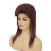 Swiking Mullet Wig for Women Wine Red Synthetic Heat Resistant Shoulder Length Hair Wigs 80s Rocker Cosplay Synthetic Wigs