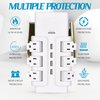 E-Macht Power Strip Surge Protector with Rotating Outlets 6 ft Long Extension Cord Mountable Swivel Power 6 AC Outlets+4 USB Ports, 1020J 15A 1875W,for Home, Office, Room