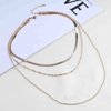 YienDoo Boho Layered Snake Chain Necklace Gold Beaded Necklace Fashion Herringbone Choker Necklace Multilayer Statement Snake Beaded Necklace Jewelry for Women and Girls
