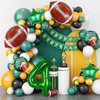 7pcs Football Balloons, Football Birthday Number Mylar Foil Balloon, Football Sport Them Party Supplies Football 4th Birthday Decorations (4th)