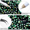 AUREHEN 15000PCs 2-6MM Green Series Resin Flat Back Rhinestones, Round Non Hotfix Jelly & Silver Bottom Resin Rhinestones Nail Gems Stones with Tweezer & Picker Pen for Nail Art Tumblers & DIY Crafts