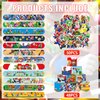 98 PCS Mario Party Favor Set, Mario Birthday Party Supplies Includes 48 PCS Slap Bracelets 50 PCS Stickers for Kids Birthday Party Decorations