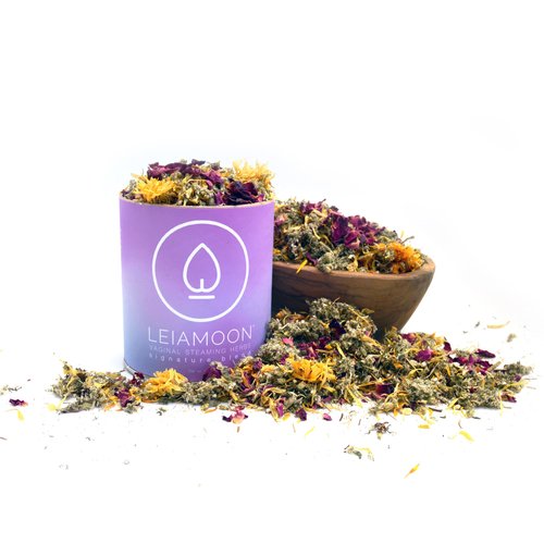 Yoni Steam Herbs Signature Blend, Yoni Herbs for Cleansing and Toning, Use in V Steam Seat or Sitz Bath, Up to 11 Steams, 1.5 oz - Leiamoon