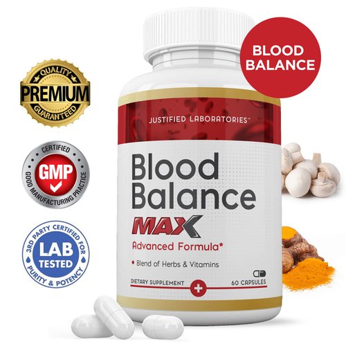 Justified Laboratories (3 Pack Blood Balance Max 1295MG Formula Supplement Pills 180 Capsules