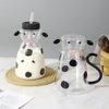 RockTrend Cartoon Cow Clear Glass Bedside Night Water Carafe Set with Tumbler, Pitcher And Cup Night Set