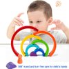 DHinkyoung 12 Pcs Wooden Rainbow Stacking Toys, Toddler Montessori Arch Bridge Stacker Game, Building Blocks Puzzle Stackers for Kids Baby Toddlers 1 2 3 4 5 Years Old