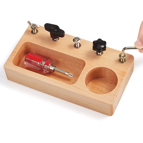 MONT PLEASANT Montessori Screw Driver Board for Kids Basic Skills Educational Learning Toys for 3 4 5 Year Old Kids Toddlers Sensory Toy Preschool Screw Sorter Game Wooden Toy