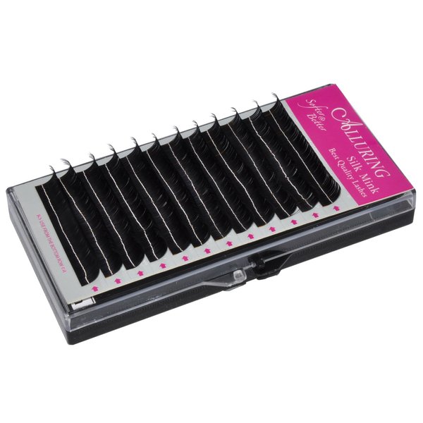 Alluring Silk Mink Eyelash Extensions Lashes - C Curl 3D lashes .07mm thickness (C .07 x 14mm)
