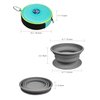 KALLAK Portable Twin Pet Bowls for Dogs or Cats, Collapsible Double Travel Dog Bowls for Food and Water Feeding, Foldable Camping Dog Bowl with Zipper Carrying Case and Carabiner