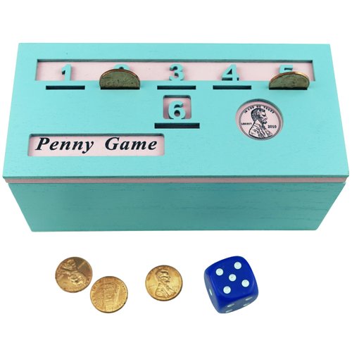 YIPPLE Penny Game - Fun Board Game Works with Coines, Drop Game Wood Box for 2-6 Players, Dice Games for Family