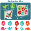 Wooden Puzzles for Toddlers 1-3 2-4, Montessori Dinosaur Toys for 1 2 3 Year Old Boy Girl Christmas Birthday Gifts, Dinosaur Match Eggs Peg Puzzles Preschool Learning Toys for Toddlers Age 1-2