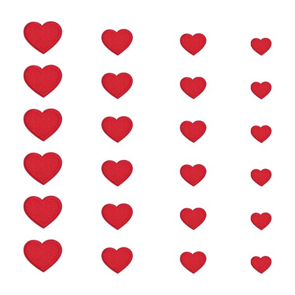 24 pcs Red Heart Shape Iron on Patches, Red Hearts Patches, Red Heart Iron on Patch, Tiny Red Heart Patches, Cute Mini Heart Iron-on sew-on Patches, Heart Shaped Iron On Patches