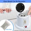 GoLashFun Nail Tool Sterilizer Machine,High Temperature Sterilizer Nail Tool Cleaning Pot for Nail Art Salon,Hair Cutting Scissors Cleaning Equipment (White with Glass Bead)