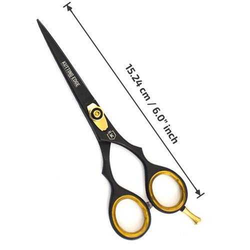 Kutting Edge - Hair Scissors Professional Hair Cutting Scissors Kit Thinning Shears - Hairdressing Scissors Set - Barber Scissors Black 6.0"