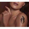 Dopetattoo 6 Sheets Temporary Tattoos Virgen Mary Praying Hands Cross Temporary Tattoo Neck Arm Chest for Women Men Adults