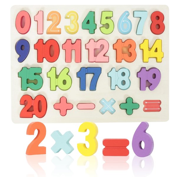 Number Puzzle - Montessori Wooden Puzzles for Toddlers 3-5 | Shape Learning Puzzle Learning Toy for Toddlers 3-5 number blocks toys for kids | Toddler Learning Toys Preschool Educational Gift for Kids