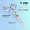 Suvorna 6" hair scissors for professional, barber & hairdresser - hair shears for cutting, trimming, grooming, precision, facial hair - Right Hand hair cutting scissors for men, women, kids, adults.