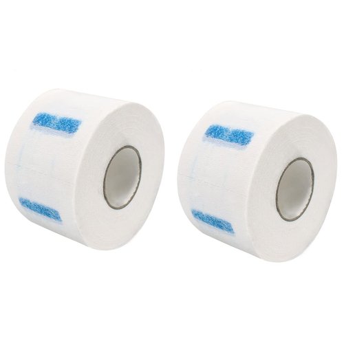 Erioctry 2 Rolls Disposable Barber Neck Strip Stretchy Paper Neck Band Neckband Hair Cutting Barber Salon Ruffle Tissue Strip Collar Wrap Hairdressing Accessory for Salon Hair Cutting Styling