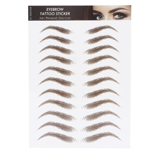 Eyebrow Transfers, Eyebrow Tattoo Sticker Eyebrow Transfer Sticker for Women,Eyebrows Tattoo Stickers Waterproof Long Lasting False Tattoos Peel Off Instant Eyebrow for Women Girls Makeup(BROWN-10)