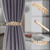 4Pack Curtain Tiebacks Aluminum Alloy Spring Design Curtain Holdback Leaf Carving Design Curtain Ties for Drapes Curtain Ties Backs Curtain Modern Style Curtain Holdback Decor(Gold Leaf)