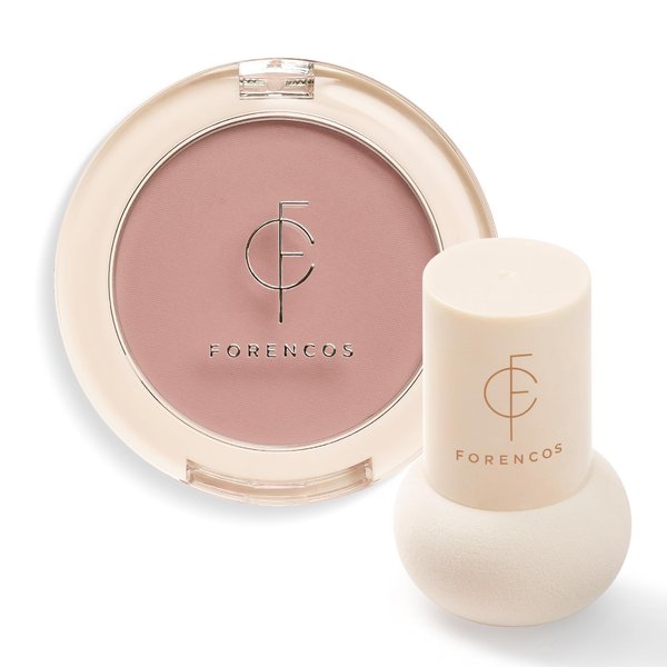 FORENCOS Pure Blusher Set (Puff Included), Korean Natural Blush, Zero Sebum Shine, Long-Lasting, Flawless Matte Finish, Easy Blending, Lightweight & No Cakey Residue (04 ANGEL)