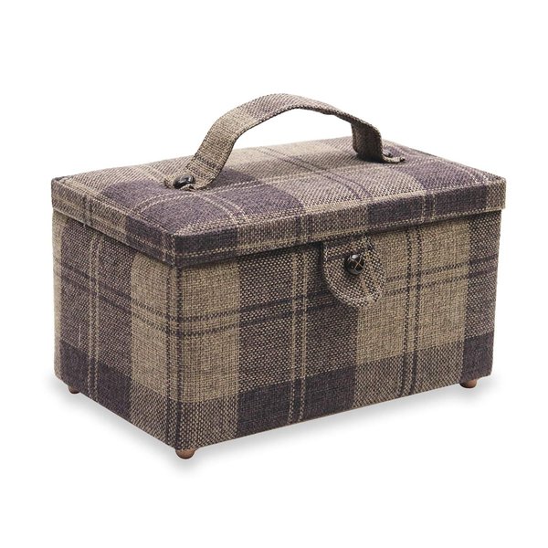 Sewing Basket - Sewing Supplies Organizer Sewing Kit Storage Container - Ideal for Needles, Thread, Scissor, Tape Measure, Thimbles and Other Sewing Accessories (Brown)