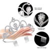 Lurrose Rhinestone Tiara Crown, Crystal Tiara Wedding Bridal Birthday Pageant Princess Tiara Crown Headband, 2Pack