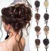 CINHOO Messy Bun Hair Piece for Women with Claw Clip Hair Extensions Dark brown Bun,Curly Wavy Hair Bun Clip in Claw Chignon Ponytail Hairpieces with Long Beard Tousled Updo Hair Extensions(8/27)