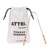 100% Pure Brass Tongue Scraper Eco-Friendly Pouch for Adults and Kids - Durable Tongue cleaner - Tough Scraper Oral Care & Hygiene-Unique design-ATTRI.