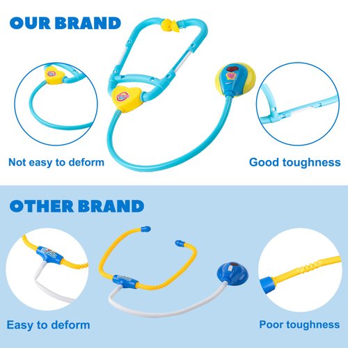 Liberry Doctor Kit for Toddlers 3-5 Years Old, 18-Piece Kids Doctor Bag Pretend Play Toys, Durable Medical Kit with Toy Stethoscope, Blue Doctor Gift for Boys Girls