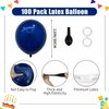 PatiCool Navy Blue Balloons - 12 inch 100pcs Latex - Round Dark Blue Birthday Balloons with 2 Ribbons for Birthday Party, Graduation, Wedding, Anniversary, Baby Shower Decorations