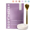 Bonblissity Body Scrub, Body Polish [LAVENDER LUXURY] - Moisturizing & Exfoliating Body Scrub - Handmade, Eco-Friendly, Mess-Free with Gold Spoon, Gentle & Fluffy Texture, Made in USA