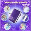 Ospelelf Leather Undated Daily Planner 2024(5.5 x 8.5''), Weekly & Monthly Life Planner, Organizer Notebook & Productivity Journal. 7 Months, A5 Hardcover, Start Any Time + Stickers(Purple)