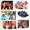 Yokawe 20s Feather Hair Clip Elegant Black Peacock Feather Hair Clips with Flowers Gatsby Party Head Accessories for Women