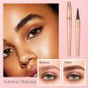 Microblading Eyebrow Pen, Upgraded 3D Waterproof Microblading Eyebrow Pencil, 4-Tip Eyebrow Pencil Contouring Pen, Natural Makeup Long-Lasting Fine Stroke Magic Eyebrow Pencil for Women (Light Brown)